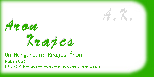 aron krajcs business card